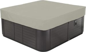 👨‍👩‍👧‍👦 Whirlpools für Familien & Gruppen – Abdeckung von Whirlpools, wasserdichte quadratische Whirlpool-Abdeckung aus 210D-Polyester, Outdoor-Spa-Abdeckungen, Anti-UV-Gartenbad-Pool-Abdeckung, mehrere Größen zur Auswahl, grau, 244 x 244 x 90 cm