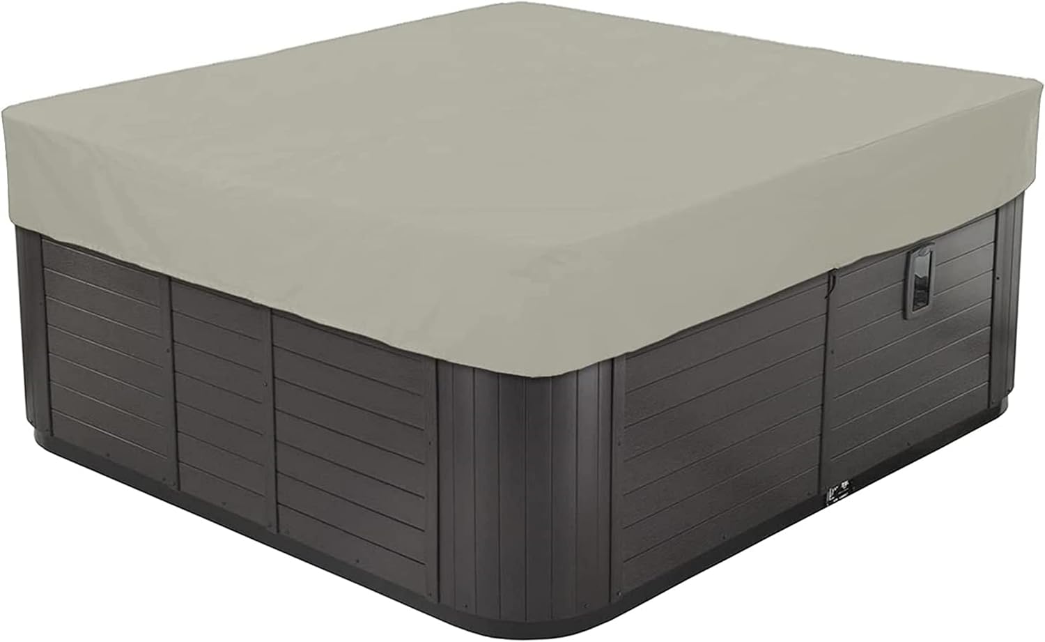 👨👩👧👦 Whirlpools für Familien & Gruppen – Abdeckung von Whirlpools, wasserdichte quadratische Whirlpool-Abdeckung aus 210D-Polyester, Outdoor-Spa-Abdeckungen, Anti-UV-Gartenbad-Pool-Abdeckung, mehrere Größen zur Auswahl, grau, 244 x 244 x 90 cm