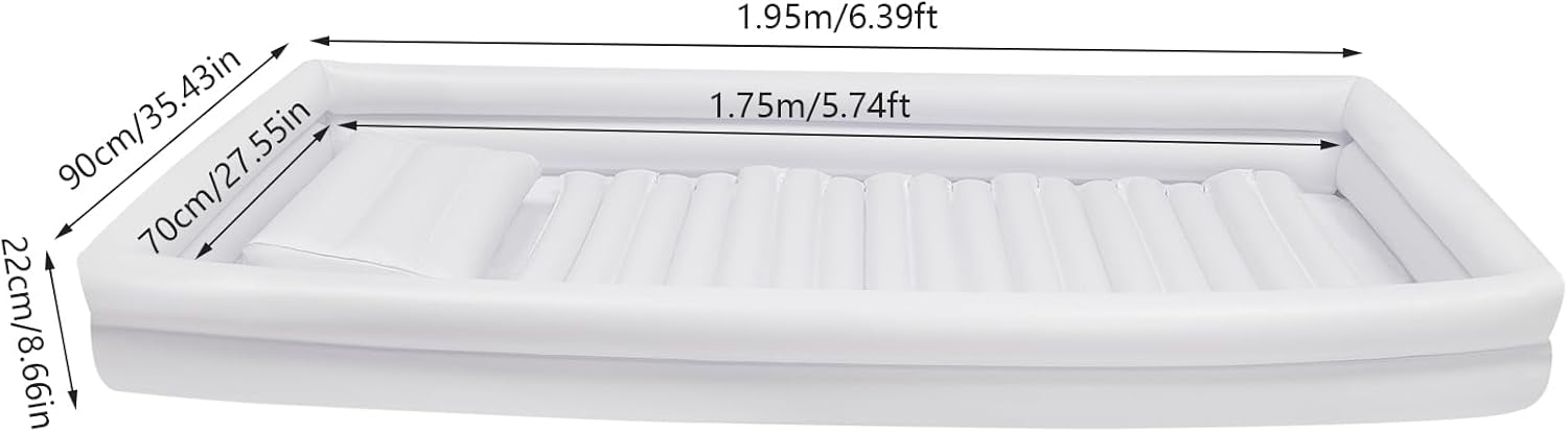 ⭐ Luxus Whirlpools – Aufblasbare Badewannen, 195 x 90 x 22 cm, Badewanne faltbar mit Wasserbeutel für Behinderte, Senioren, Schwangere, Baden im Bett, Ganzkörperbaden – Bild 2