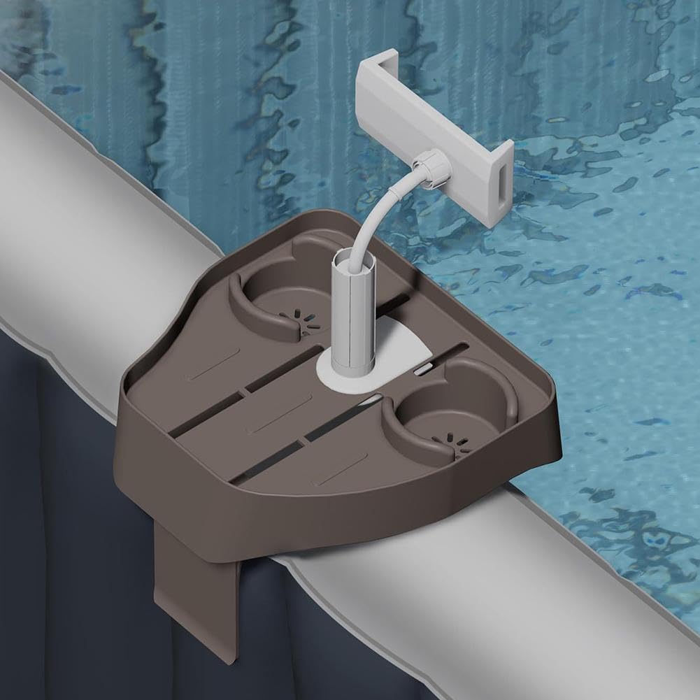 🎯 Whirlpool Gadgets – 3-in-1 Adjustable Hot Tub Tray with Drink Holder Phone Stand - Universal Fit Side Table for Inflatable Hot Tubs, Spas, Pools - Drink Snack Holder Accessories for Adults, Outdoor – Bild 5