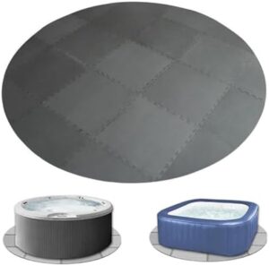🧊 Whirlpools für Balkon & Terrasse – Runde ineinandergreifende Whirlpool-Matte, Bodenschutz für Spa-Pool und Terrasse im Innen- und Außenbereich, rutschfeste, verschleißfeste Schutzunterlage für den Zugang zum aufblasbaren Whirlpool (Größe: 85 Zoll).