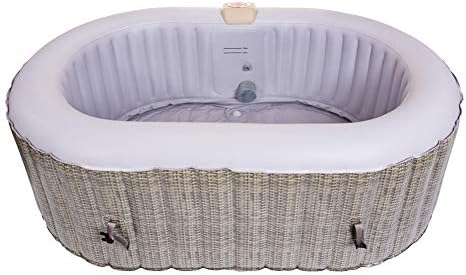 ⭐ Luxus Whirlpools – Belatrix Mountine 120 Mobiler Whirlpool (aufblasbar) Rattan | Set inklusive Matte und Thermohülle – Bild 2
