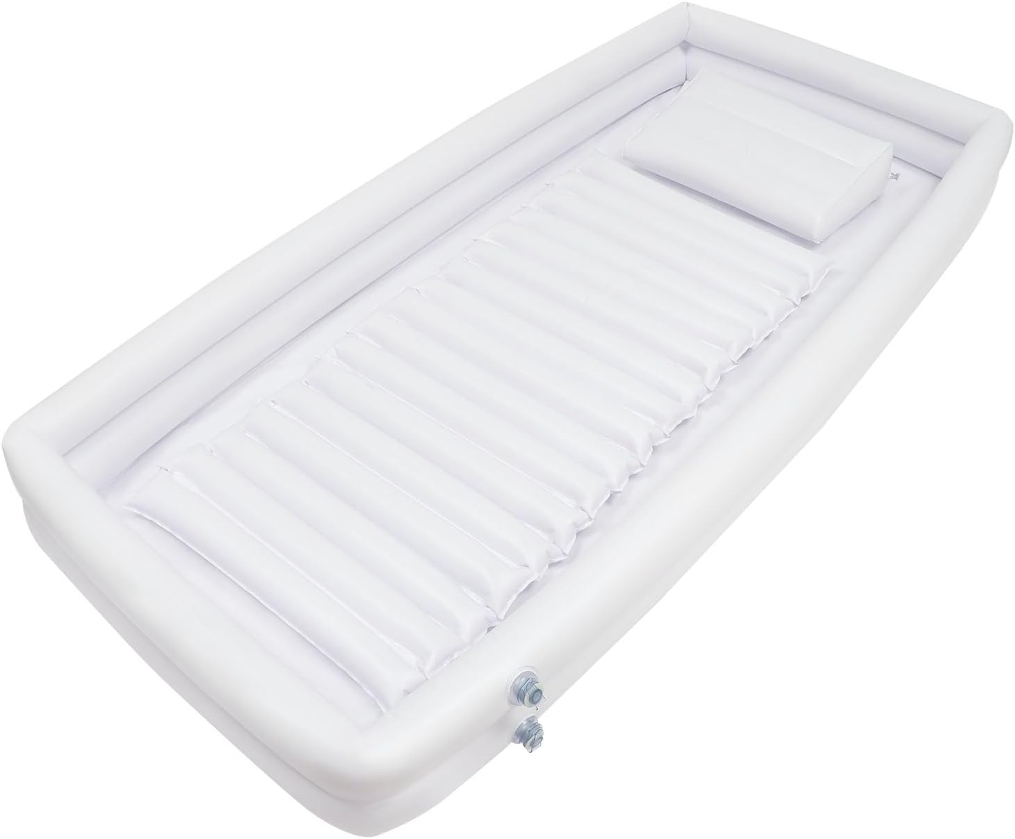 ⭐ Luxus Whirlpools – Aufblasbare Badewanne, medizinisches aufblasbares Duschbadeset für Erwachsene, PVC-Badewanne mit elektrischer Luftpumpe, Kissen und Wasserbeutel, Badewanne im Bett für Behinderte, ältere Menschen – Bild 2