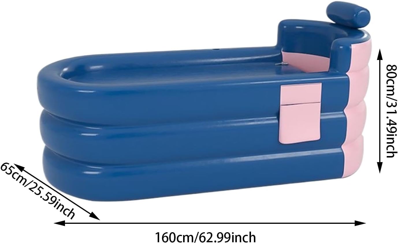 ⭐ Luxus Whirlpools – Aufblasbare Badewanne, faltbare Warmwasserbadewanne, tragbare Eiswanne, Kaltwanne, Einweichen mit Kopfstütze, Lordosenstütze, seitliche Aufbewahrungstasche für Erwachsene, Familie, Whirlpool – Bild 5
