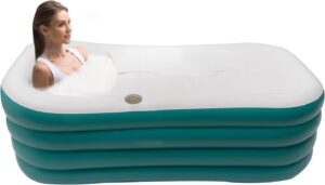 ⭐ Luxus Whirlpools – Eisbad, tragbares 250-l-Bad mit Abflussrohr und elektrischer Pumpe, geeignete Wassertemperatur -15–55 °C, für Dusche und Dampfbad, 152 x 82 x 57 cm