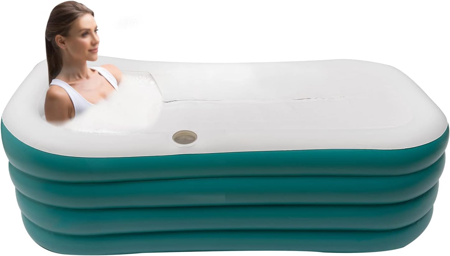 ⭐ Luxus Whirlpools – Eisbad, tragbares 250-l-Bad mit Abflussrohr und elektrischer Pumpe, geeignete Wassertemperatur -15–55 °C, für Dusche und Dampfbad, 152 x 82 x 57 cm