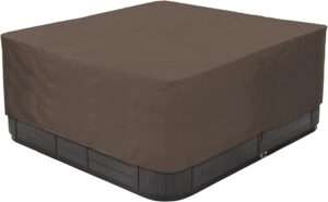 👨‍👩‍👧‍👦 Whirlpools für Familien & Gruppen – Abdeckung von Whirlpools, wasserdichte quadratische Whirlpool-Abdeckung aus 210D-Polyester, Outdoor-Spa-Abdeckungen, Anti-UV-Gartenbad-Pool-Abdeckung, mehrere Größen zur Auswahl, grau, 244 x 244 x 90 cm