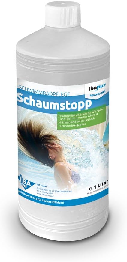 🧼 Zubehör & Pflege – IBA 1 Litre Foam Stop Schaum-Ex Defoamer Pool Highly Effective Food Grade
