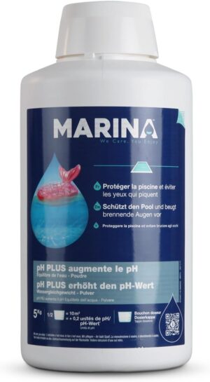🧼 Zubehör & Pflege – Marina pH+ Plus 5 kg pool, pH regulation - quick and reliable increase of the pH value of the pool water in the swimming pool, hot tub or spa