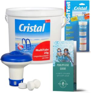 🧼 Zubehör & Pflege – POOL Total MultiTabs 5 in 1 Chlorine 5 in 1 (20 g), Chlorine Dispenser, Test Strips Care Guide