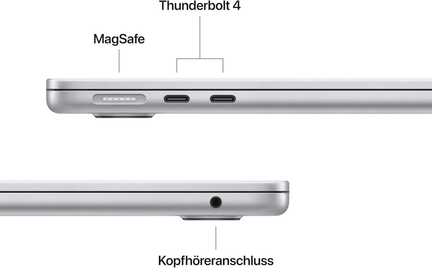 ⭐ Luxus Whirlpools – Apple MacBook Air (13 Zoll, Apple M4 Chip mit 10-Core-CPU und 10-Core-GPU, 16 GB gemeinsamer Speicher, 512 GB) – Silber – Bild 5