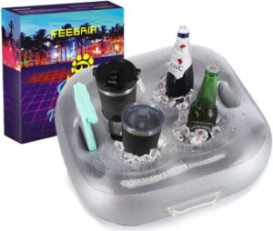 ⭐ Luxus Whirlpools  – Aufblasbarer schwimmender Pool-Getränkehalter mit großem Fassungsvermögen – ideal für Pool, Party, Strand und Whirlpool, 6 Löcher