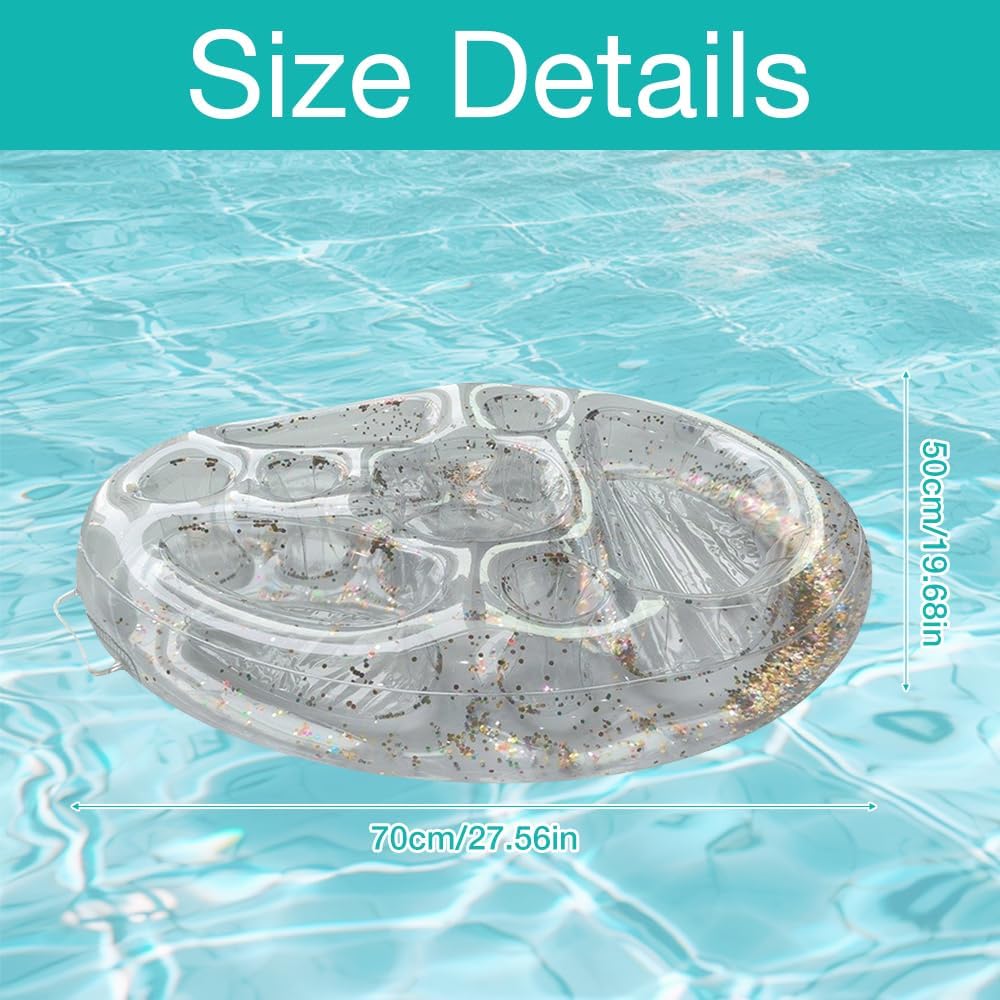 ⭐ Luxus Whirlpools – Inflatable Float, Inflatable Drink Holder, Floating Coasters with 6 Holes, Pool Bar for Summer, Swimming Pool, Party, Pool, Water Fun, Beach Theme Party – Bild 2