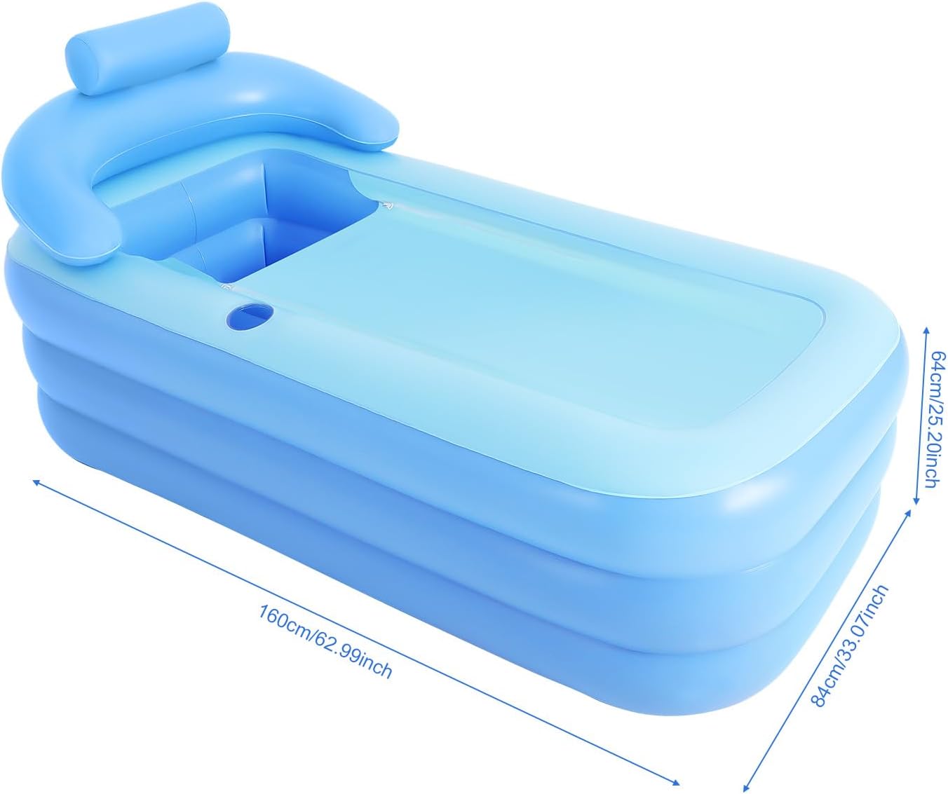 ⭐ Luxus Whirlpools – Aufblasbare Badewanne, PVC-faltbare Außenwanne, tragbare freistehende Badewanne für Erwachsenen-Spa, Sitzbadewanne, Erwachsene, Planschbecken, groß, Duschbad, mobile Whirlpool-Badewanne – Bild 9