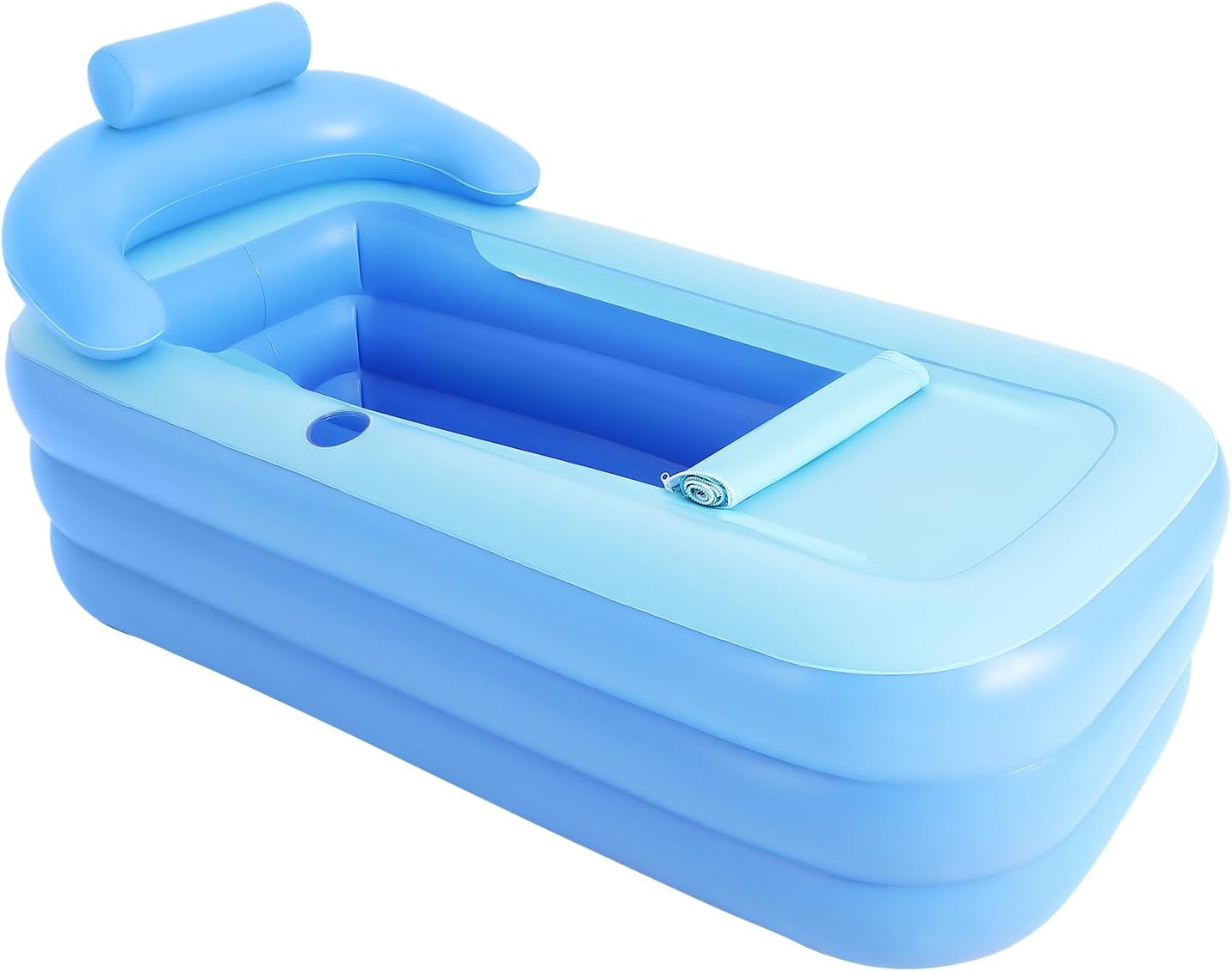 ⭐ Luxus Whirlpools – Aufblasbare Badewanne, PVC-faltbare Außenwanne, tragbare freistehende Badewanne für Erwachsenen-Spa, Sitzbadewanne, Erwachsene, Planschbecken, groß, Duschbad, mobile Whirlpool-Badewanne – Bild 7