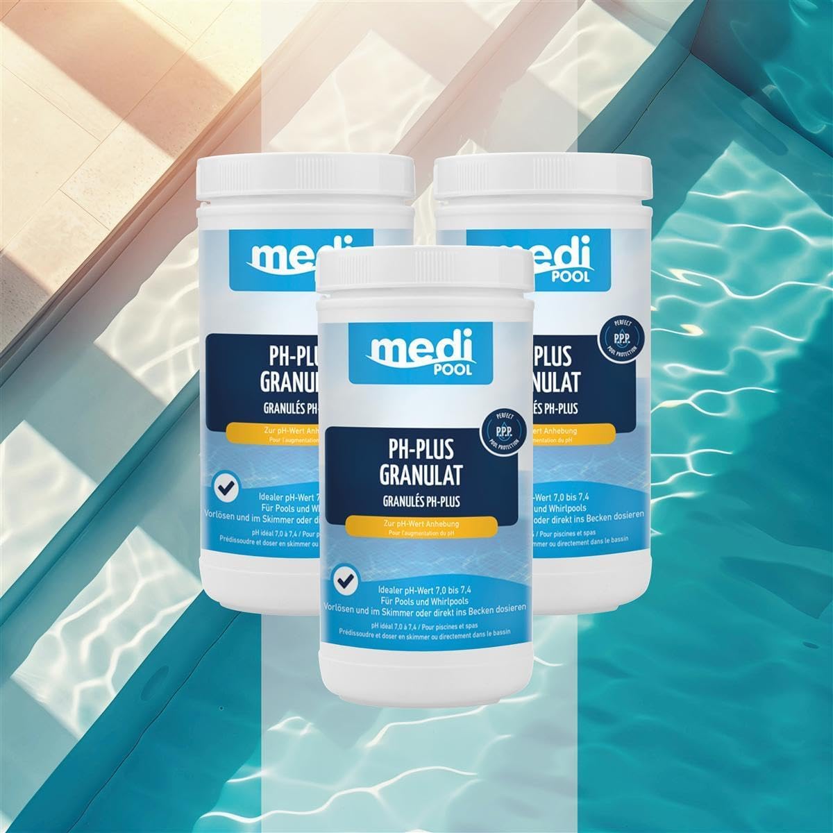 🧼 Zubehör & Pflege – mediPOOL pH-Plus Granules 3 x 1 kg – Bild 3
