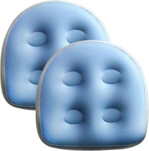 ⭐ Luxus Whirlpools  – 2 Stück aufblasbare Sitzerhöhungen, 18,5 x 14,6 x 5,9 Zoll Spa & Rückenstütze, aufblasbarer Whirlpool-Sitz mit Saugnapf, PVC-Whirlpool-Sitzerhöhung für Erwachsene, blauer Whirlpool-Sitz