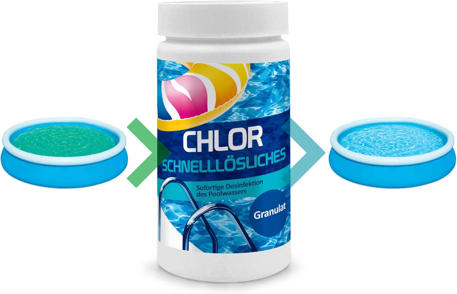 🧼 Zubehör & Pflege – Chlorine Granules for Pool 1 kg - Shock Chlorination Pool - Disinfectant Chlorination Pool - Pool Chemistry - Care for Swimming Pool – Bild 2