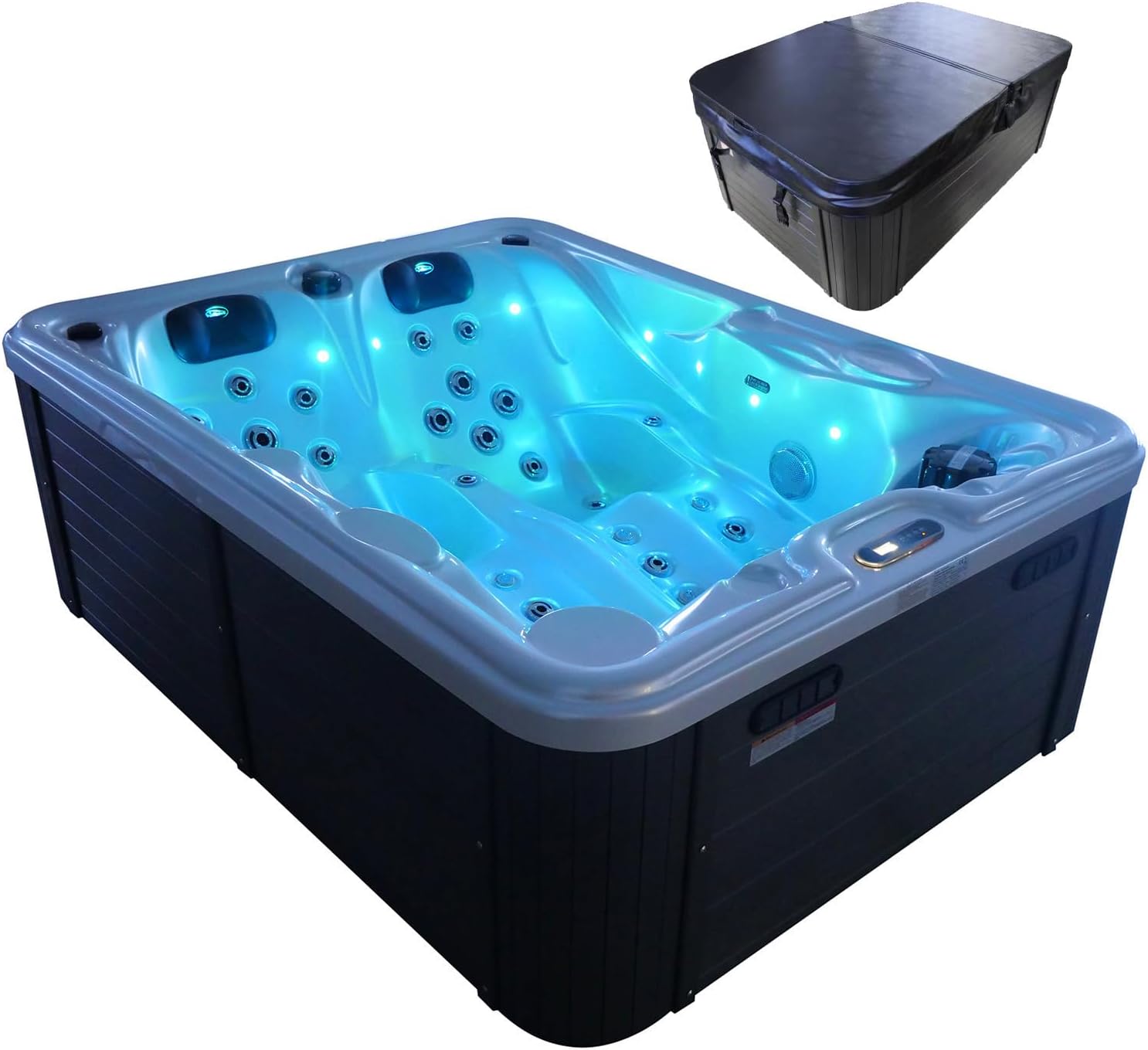 ⭐ Luxus Whirlpools – Balboa 2025 XXL Luxus Spa LED Whirlpool Set 210 x 160 cm Outdoor Indoor Pool 46 Düsen