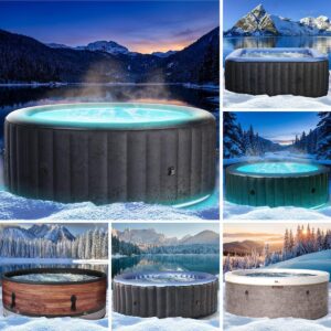 ⭐ Luxus Whirlpools – BRAST® Aurora aufblasbarer Whirlpool MSpa | 4-8 Personen | Viele Modelle rund und eckig | Durchmesser 125-224 cm | Innen-Außenpool | Bis zu 144 Massagedüsen | Inklusive Aufblasfunktion, Abdeckung, Timer-Heizung