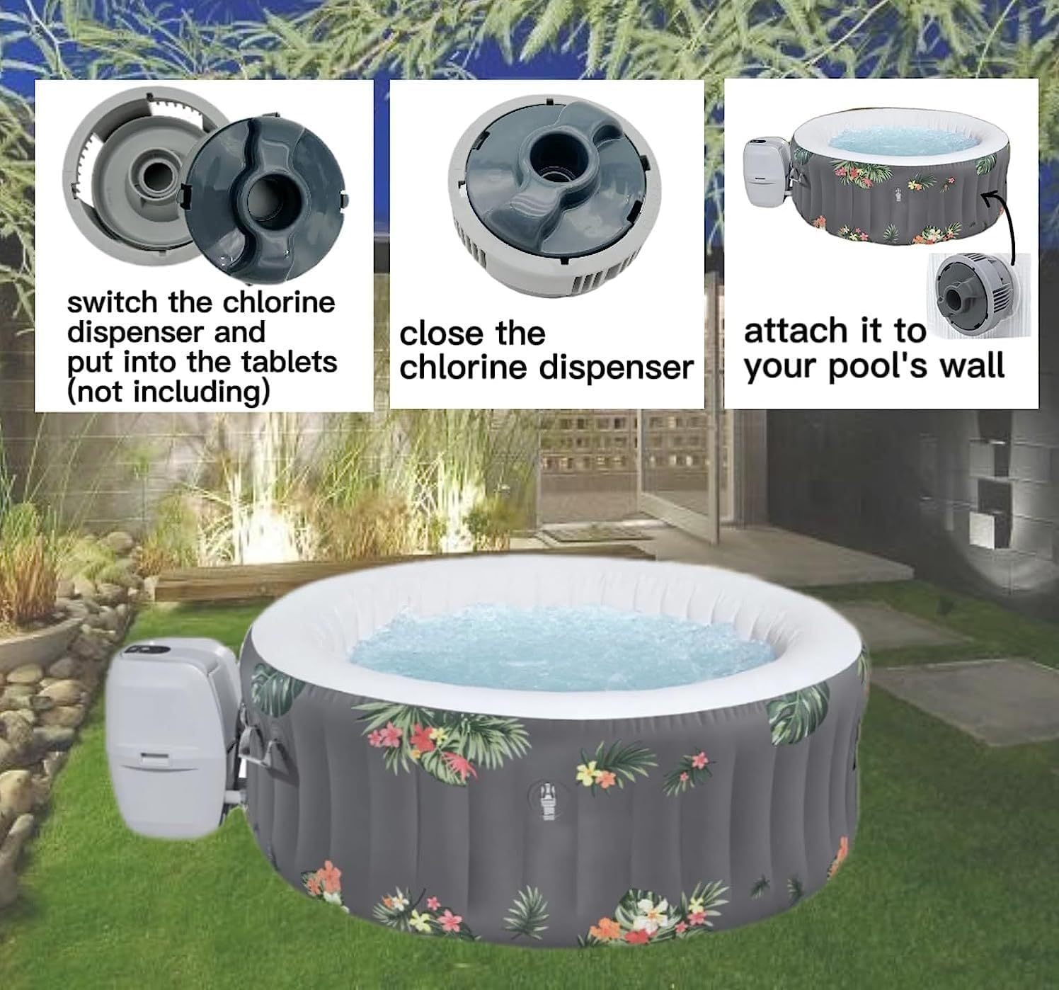 🧼 Zubehör & Pflege – Chemical Chlorine Dispenser System for Bestway Lay Z Whirlpool Spa and Hot Tubs P05345 P03821 Chemical Dispenser System – Bild 4