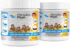 🧼 Zubehör & Pflege – Paradies Pool 320 Mini Chlorine Tablets, 3.6 g, Quick Dissolving, Disinfectant, Paddling Pool, Mini Pool, Splash Pool, Whirlpool, Frame Pool