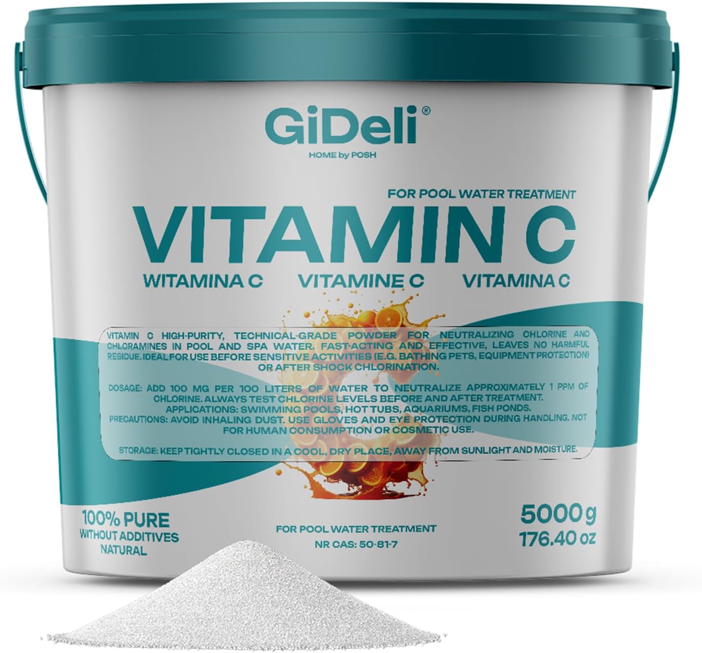 🧼 Zubehör & Pflege – Vitamin C Powder 5 kg Technically High Purity for Chlorine Neutralisation for Pool Spa Whirlpool Aquarium Pond Water