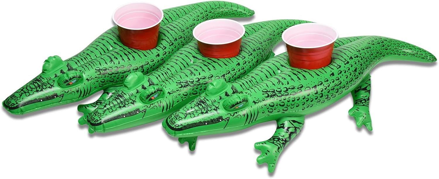 ⭐ Luxus Whirlpools – GoFloats Inflatable Pool and Hot Tub Drink Holders (Pack of 3) (Choose - Unicorn, Flamingo, Palm Tree and More) – Bild 2