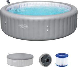 ⭐ Luxus Whirlpools – Bestway Lay-Z-Spa Hawaii AirJet Whirlpool Ø236 x 71 cm – Aufblasbarer Outdoor-Whirlpool für 8 Personen, 190 AirJet Düsen, EnergySense Dämmung, App-Steuerung, Heizung 40 °C, Frostwächter, TriTech PVC