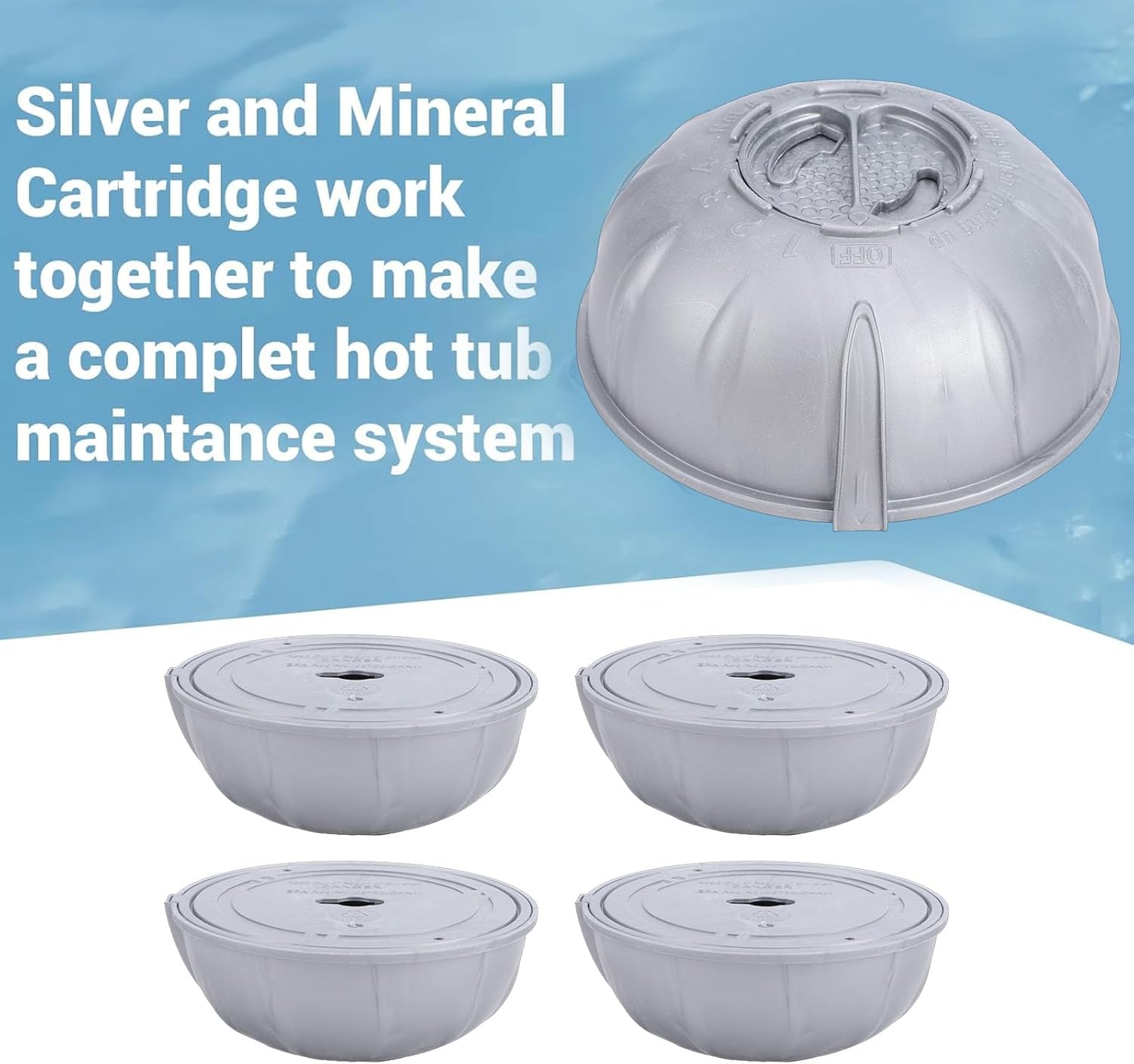 🧼 Zubehör & Pflege – Ersatz-Kartuschen, 4 Stück, Kompatibel mit Dem Ease Floating System, Geeignet für Whirlpools Bis zu 600 Gallonen, Design Zum Austauschen Umdrehen, Wasserpflege – Bild 2
