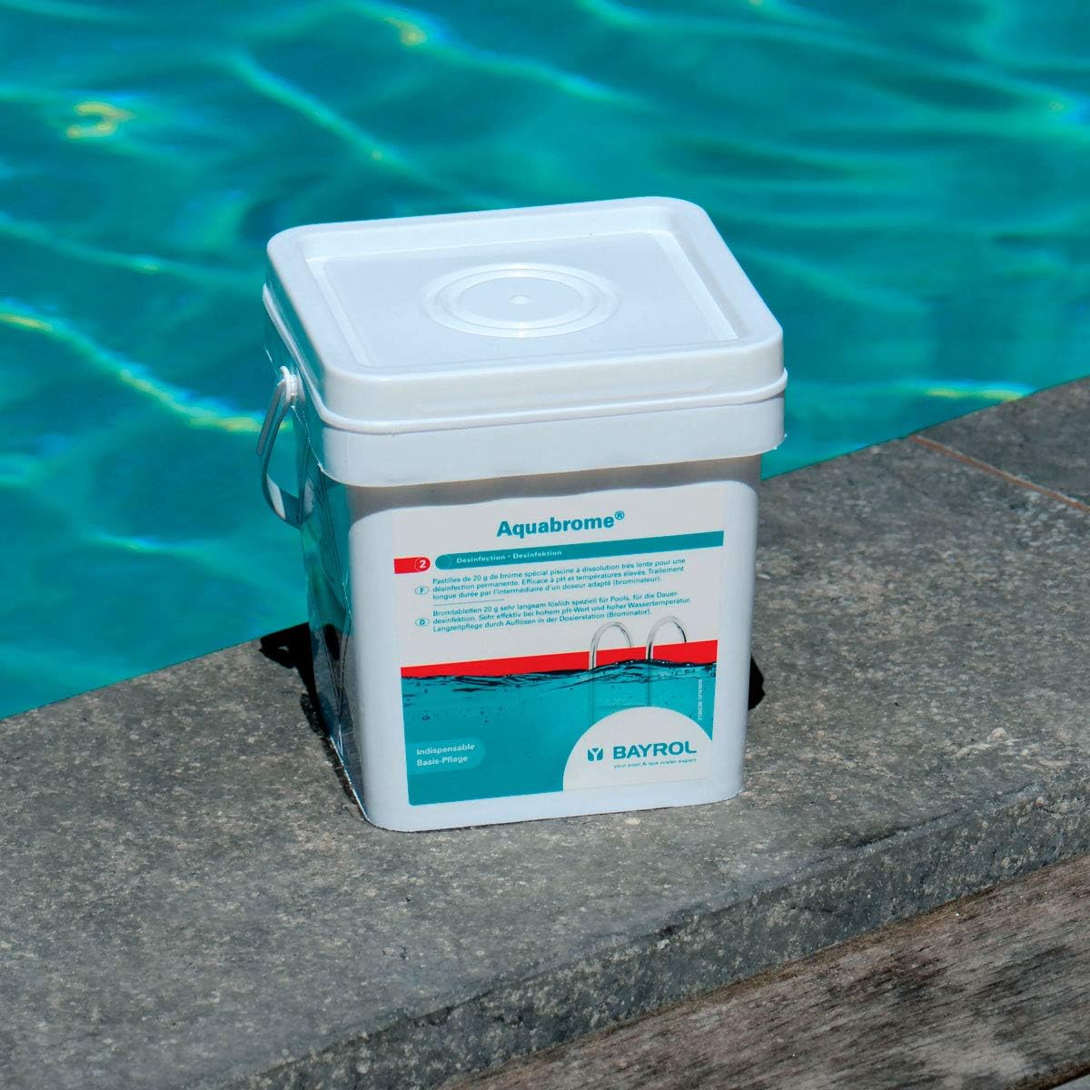 🧼 Zubehör & Pflege – BAYROL Aquabrome 5 kg - 20 g Bromine Tablets - Slow Dissolving for Continuous Disinfection - Very Effective Even at High pH and High Water Temperature – Bild 2