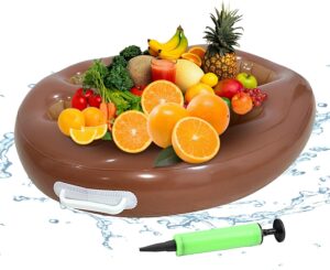 ⭐ Luxus Whirlpools  – Aufblasbarer Getränkehalter – schwimmendes Getränketablett mit mehreren Schlitzen, großer Pool-Float-Organizer mit Luftpumpe, faltbarer schwimmender Tisch für Strand, Pool, Whirlpool, Picknick