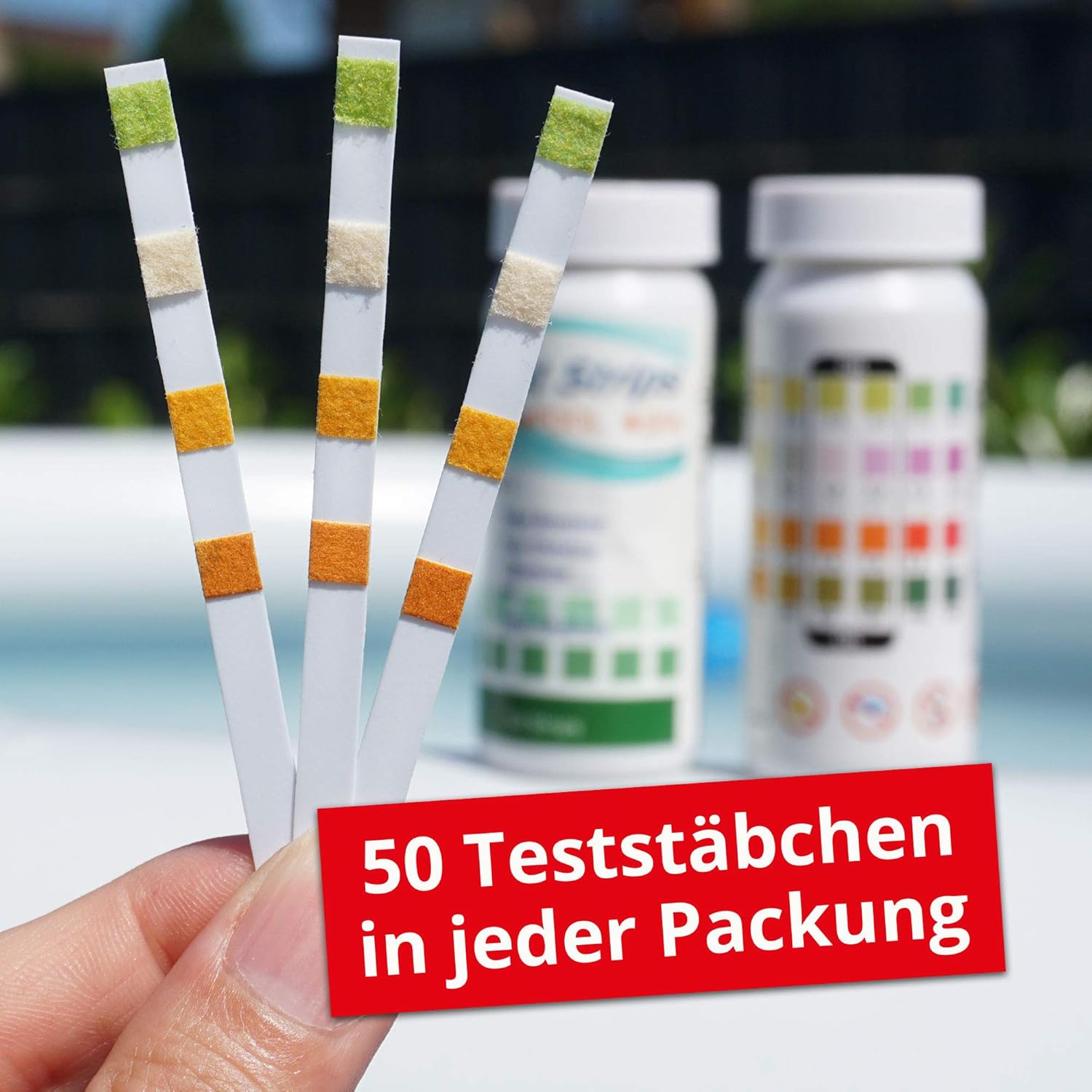 🧼 Zubehör & Pflege – Hecht Pool Test Strips - Perfect Measurement of Your Water Quality - Ideal Quick Test - New Test for Optimal Water Care, Water Quality - Chlorine Water Tester - Pool Test Strips (150) – Bild 2