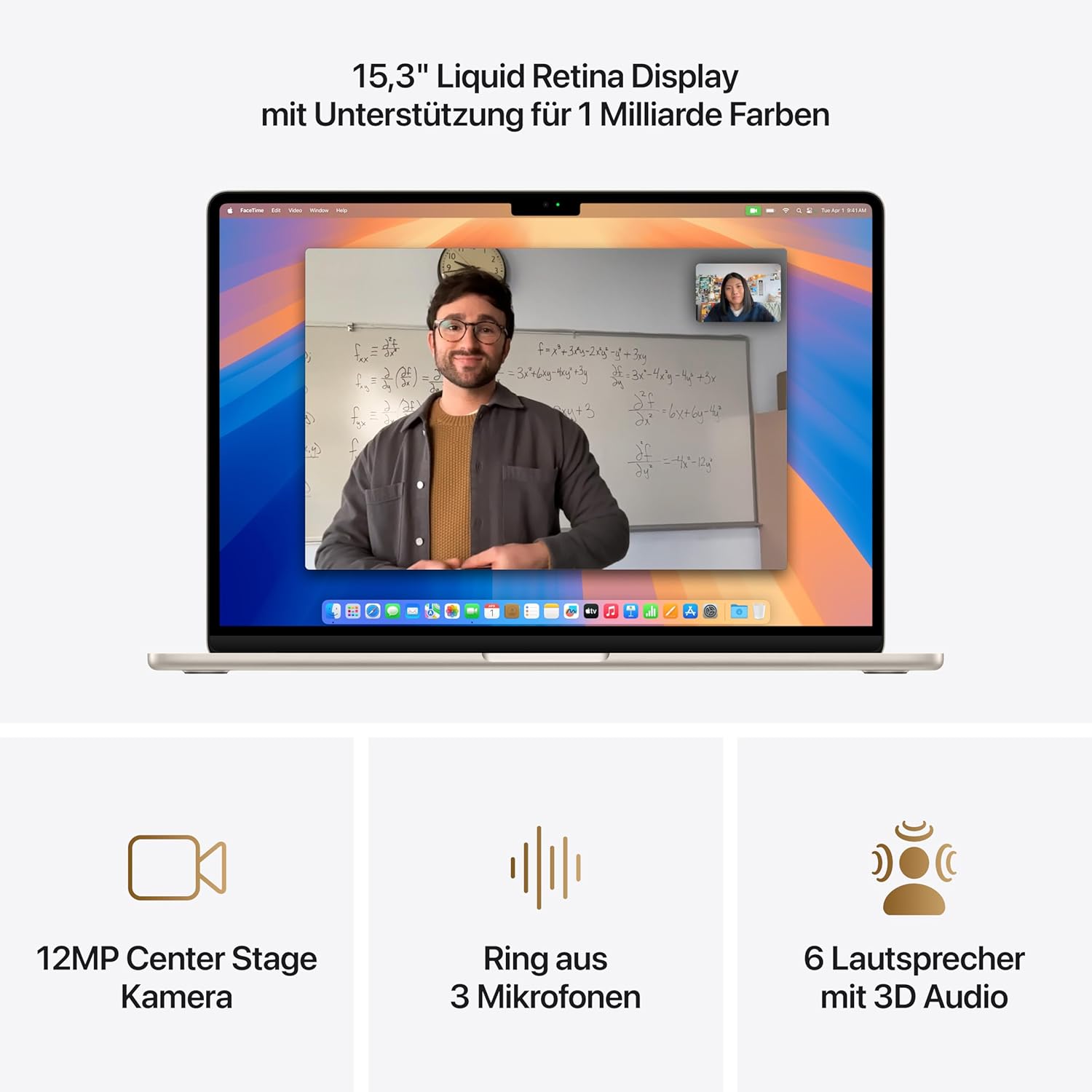 ⭐ Luxus Whirlpools – Apple MacBook Air (15 Zoll, Apple M4 Chip mit 10-Core-CPU und 10-Core-GPU, 24 GB gemeinsamer Speicher, 512 GB) – Polar Star – Bild 3