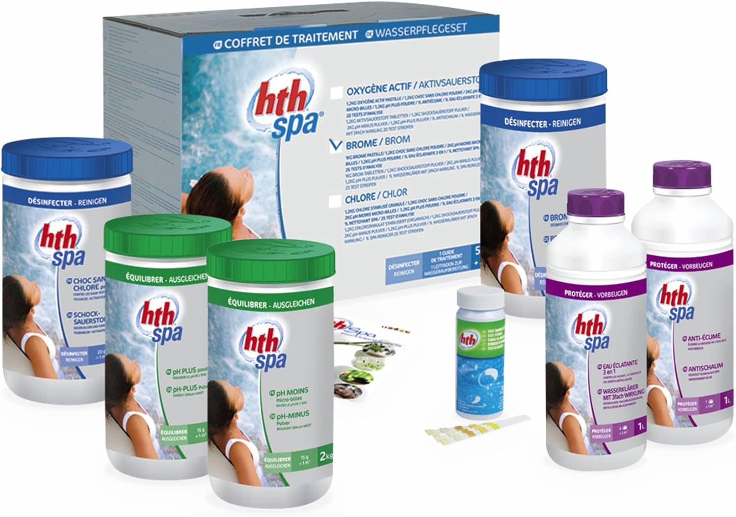 🧼 Zubehör & Pflege – Water Treatment Complete Kit with Bromine HTH Care Kit for Inflatable Hot Tub