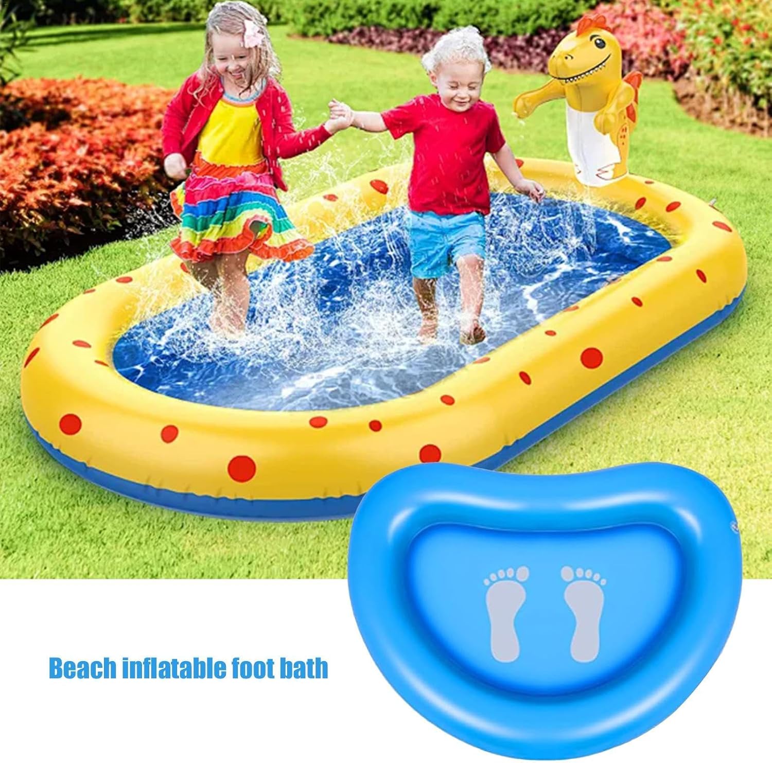 ⭐ Luxus Whirlpools – Aufblasbares Fußbad für den Strand, tragbares Waschbecken, Luxus-Fußbad, persönliches wasserdichtes Pool-Fußwaschbecken, Mehrzweck-Fußbad, Fußeinweichbadewanne für Strand, Familienpool – Bild 2