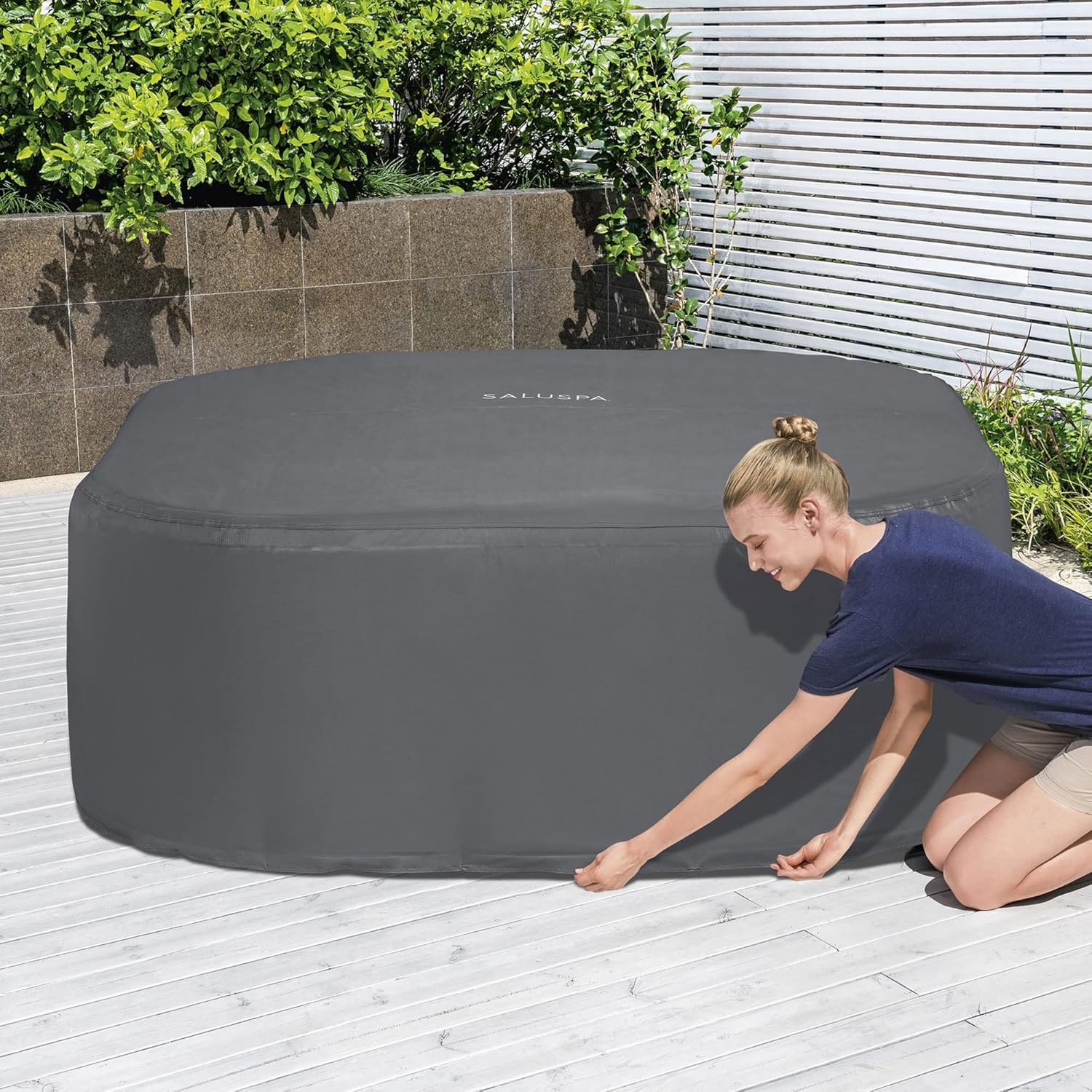 ⭐ Luxus Whirlpools – Bestway SaluSpa EnergySense thermische aufblasbare Whirlpool-Spa-Abdeckung, 71" x 71" x 28" – Bild 6