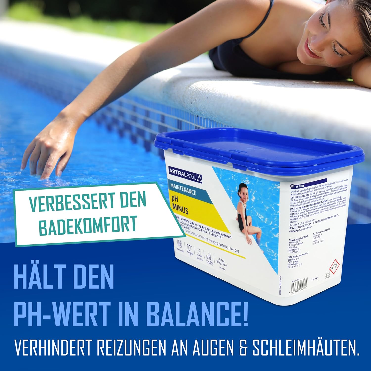 🧼 Zubehör & Pflege – Astral Pool pH Minus Granules 1.5 kg - Fast Acting pH Reducer for Pools and Hot Tubs - Effective Water Care Against Limescale and Skin Irritation – Bild 5