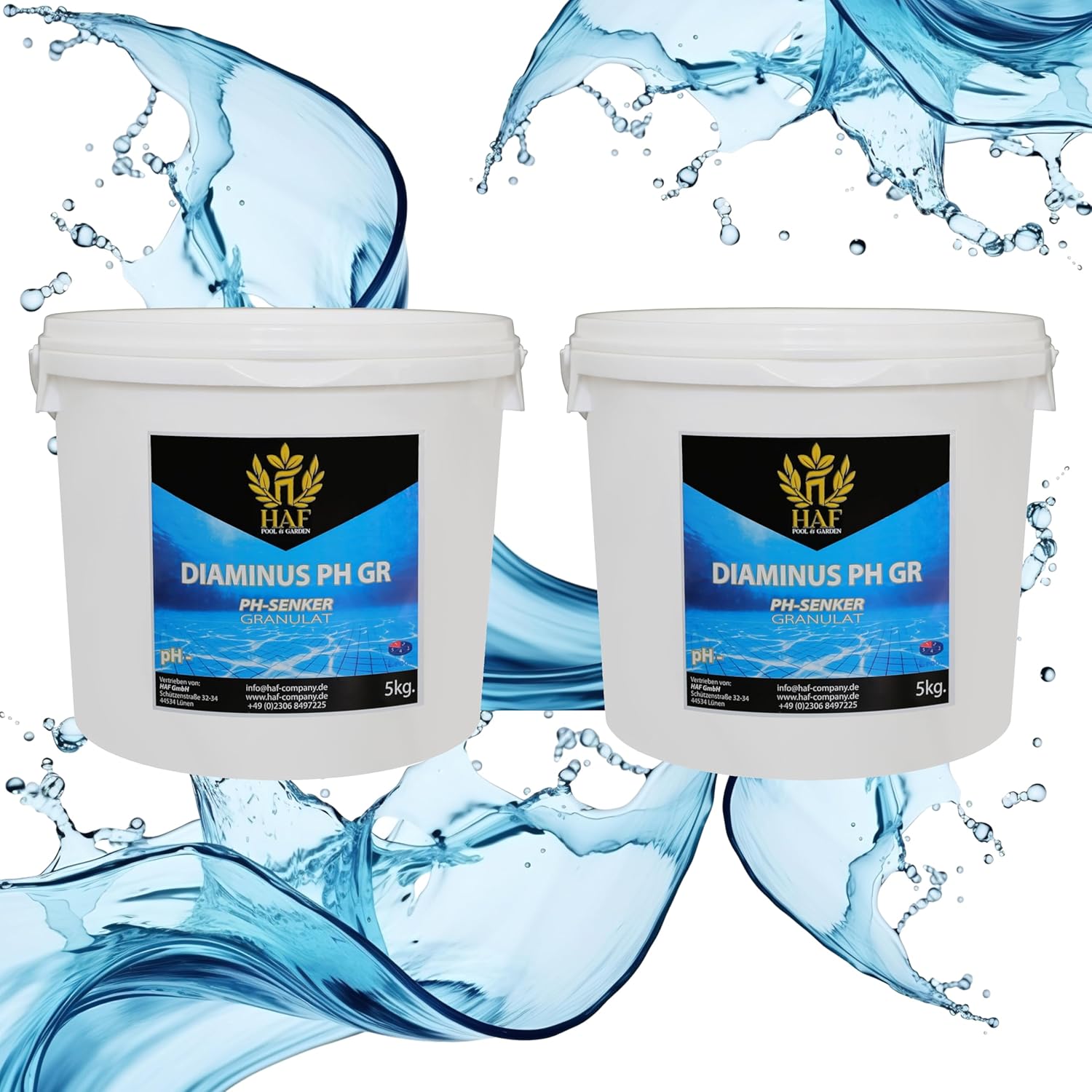🧼 Zubehör & Pflege – HAF® pH Reducer / pH / pH Minus Granules 10 kg – For Fast and Reliable Lowering and Regulation of the pH Value in Pool, Swimming Pool & Hot Tub – Quality: Made in Europe – Quantity: 2 x 5 kg