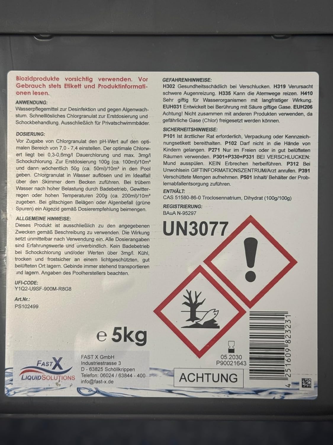 🧼 Zubehör & Pflege – Chlorine Granules 5 kg - Highly Effective Active Chlorine for Pool & Whirlpool - Quick Disinfection & Algae Control, pH Neutral, Made in Europe - Granules for Water Care Season Pack – Bild 8