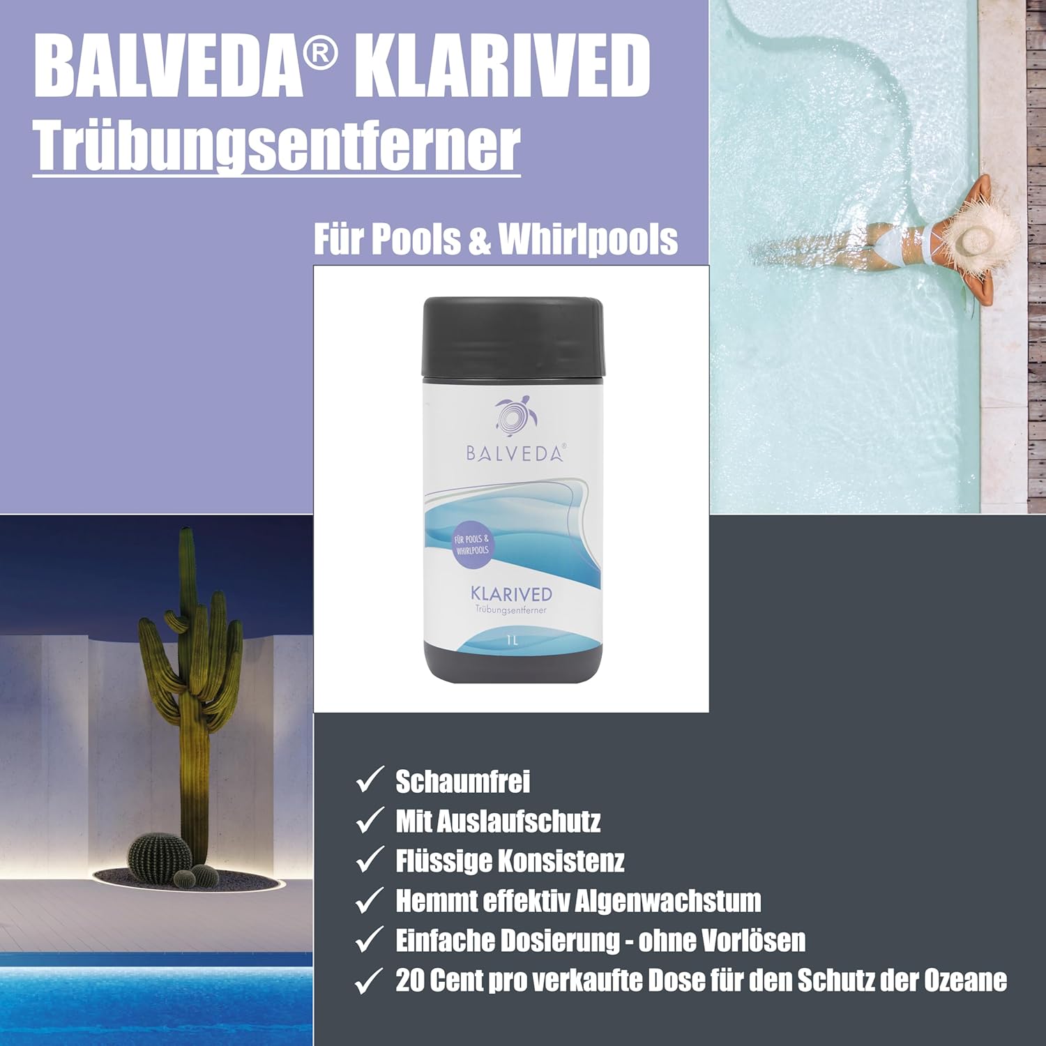 🧼 Zubehör & Pflege – Balveda Cleared Turbidity Remover, 3 x 1 L, Clear Effect for Pools and Hot Tubs – Bild 3