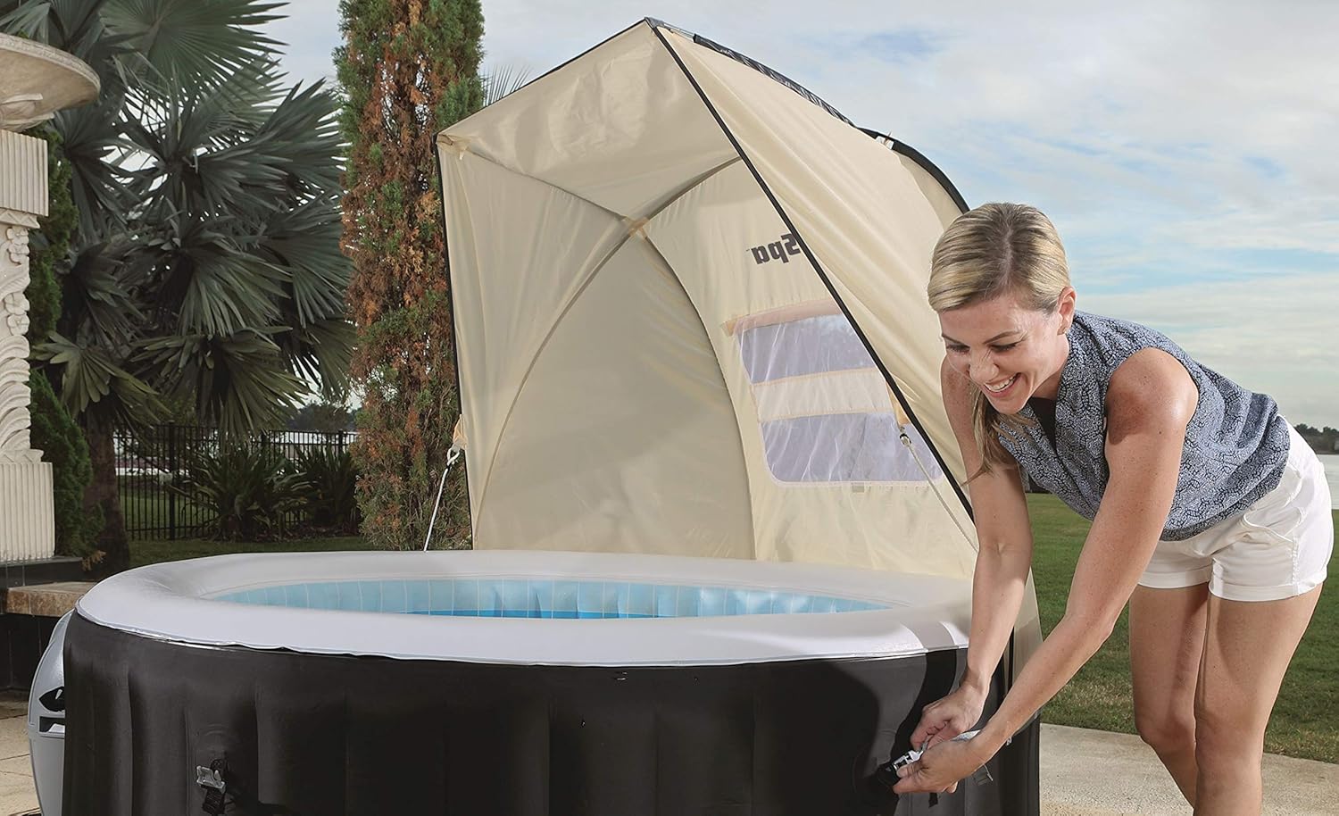 ⭐ Luxus Whirlpools – Bestway Lay-Z-Spa Sonnenschutzdach, 183 x 94 x 109 cm. – Bild 7
