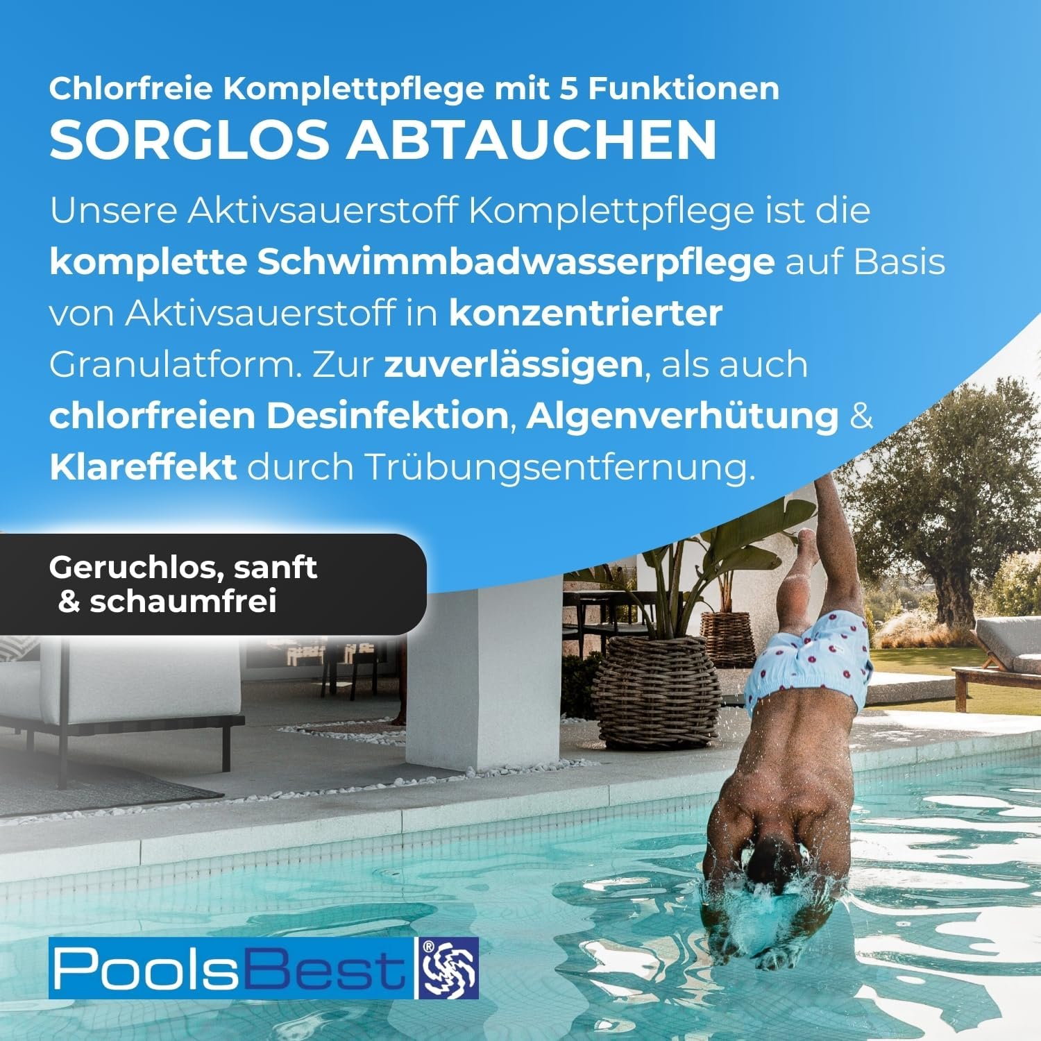 🧼 Zubehör & Pflege – PoolsBest Active Oxygen Pool Complete Care 2.24 kg I Active Oxygen Granules with Clarifying Effect I 8 Double Bags with Chlorine-Free Oxygen Granules I Pool Oxygen for Disinfection & Algae Prevention – Bild 2