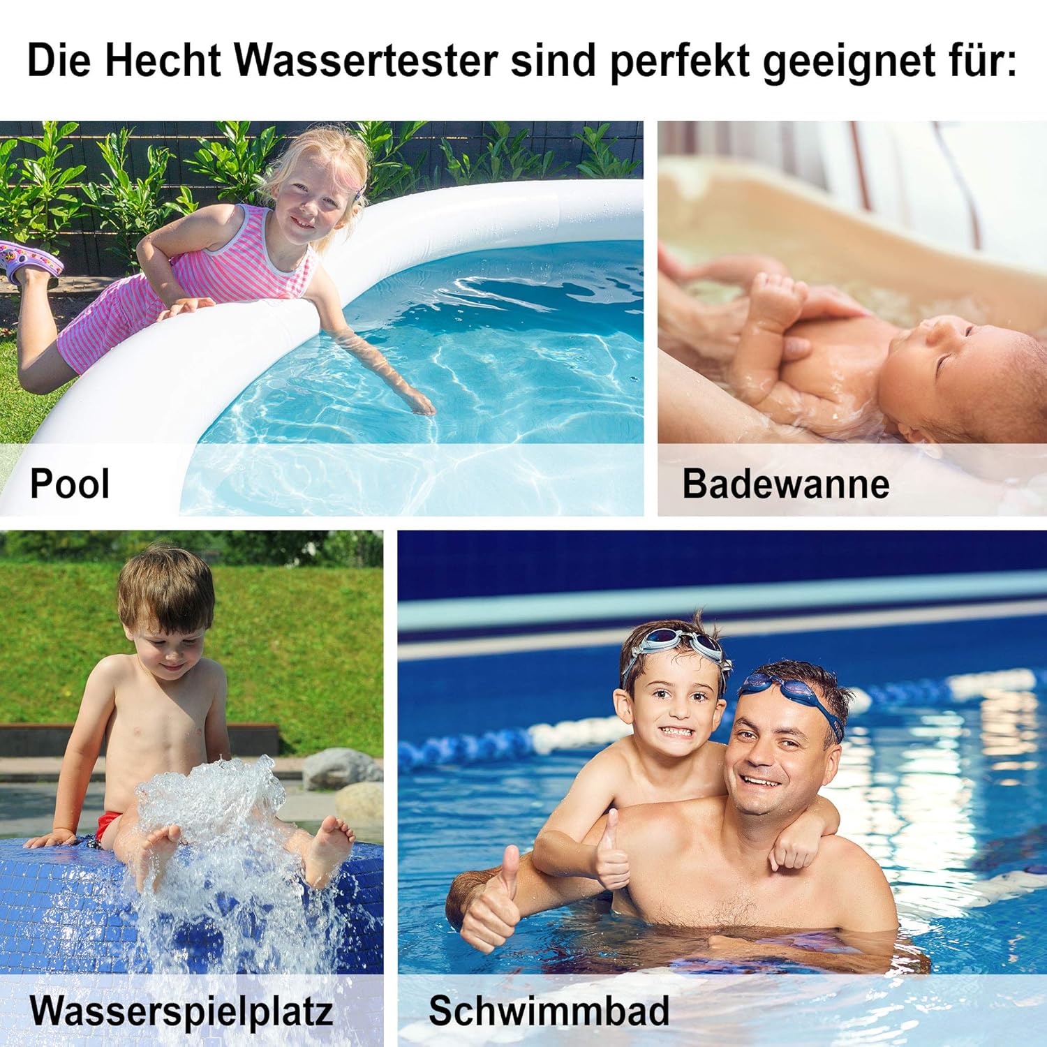🧼 Zubehör & Pflege – Hecht Pool Test Strips - Perfect Measurement of Your Water Quality - Ideal Quick Test - New Test for Optimal Water Care, Water Quality - Chlorine Water Tester - Pool Test Strips (150) – Bild 6