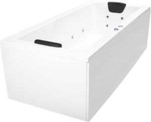 🧼 Zubehör & Pflege – Relax Profi Whirlpool Bathtub - Made in Germany - Corner Mounting (180 x 80 cm) - 24 Massage Nozzles, Heating, Ozone Disinfection, Colour Light & Bluetooth Radio - Without Fittings