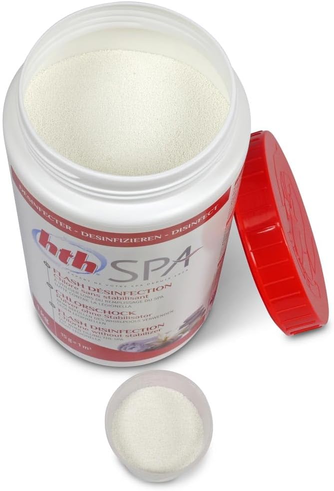 🧼 Zubehör & Pflege – HTH Spa Chlorine Shock Powder 1.0 kg Whirlpool Extreme Effectiveness - Also Against Legionella Instant and Residue-Free Dissolving Powder Compatible with All Filter Types Inorganic – Bild 2