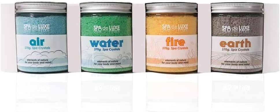🧼 Zubehör & Pflege – Surdefens AquaFinesse Spa de Luxe Crystals Set of 4 with 4 Fragrances, 1.48 kg, Round, Whirlpool Bath Crystals Set – Bild 3