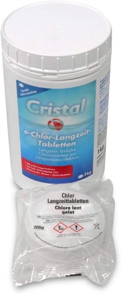 🧼 Zubehör & Pflege – Cristal Chlorine Long-Term Tablets 200 g - 1 kg Bucket with Dosing Float - Slow Dissolving for Pools from 20 m³ - High Active Chlorine Content - Long-term Disinfection – Bild 8