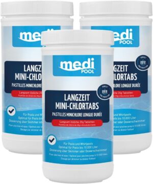 🧼 Zubehör & Pflege – Medipool 503601MP Long 3x 1 kg Long Time Mini Chlo Tablets 20g Mini Chlorine Tablets