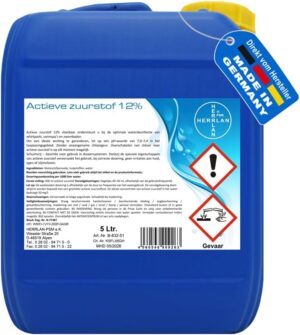🧼 Zubehör & Pflege – Herrlan® Active Oxygen 12% - 5 Litre Canister - Food Grade Quality for Odourless Water Care & Disinfection with Clear Water Effect - Made in Germany